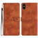 iPhone XS Max Flower Embossing Pattern Leather Phone Case - Brown
