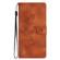 iPhone XS Max Flower Embossing Pattern Leather Phone Case - Brown