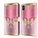 iPhone XS Max Crystal 3D Shockproof Protective Leather Phone Case - Pink Bottom Butterfly
