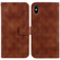 iPhone XS Max Double 8-shaped Embossed Leather Phone Case - Brown