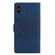iPhone XS Max Diamond Embossed Skin Feel Leather Phone Case with Lanyard - Dark Blue