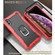 iPhone XS Max PC + Rubber 3-layers Shockproof Protective Case with Rotating Holder - Red + Black