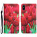 iPhone XS Max Colored Drawing Leather Phone Case - Tulips