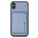 iPhone XS Max Carbon Fiber Leather Card Magsafe Magnetic Phone Case - Blue