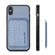 iPhone XS Max Carbon Fiber Leather Card Magsafe Magnetic Phone Case - Blue