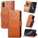 iPhone XS Max Grid Leather Flip Phone Case - Brown