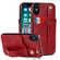 iPhone XS Max Crazy Horse Texture Shockproof TPU + PU Leather Case with Card Slot & Wrist Strap Holder - Red