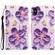 iPhone XS Max Colored Drawing Leather Phone Case - Purple Flower