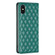 iPhone XS Max Diamond Lattice Magnetic Leather Flip Phone Case - Green