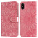 iPhone XS Max Embossed Sunflower Leather Phone Case - Pink
