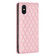 iPhone XS Max Diamond Lattice Magnetic Leather Flip Phone Case - Pink