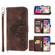 iPhone XS Max Skin-feel Flowers Embossed Wallet Leather Phone Case - Brown