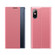 iPhone XS Max Side Window Display Magnetic Suction Plain Grain Flip PU Leather + PC Case with Holder - Pink