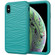 iPhone XS Max Wave Pattern 3 in 1 Silicone+PC Shockproof Protective Case - Dark Sea Green