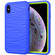 iPhone XS Max Wave Pattern 3 in 1 Silicone+PC Shockproof Protective Case - Blue+Olivine
