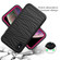 iPhone XS Max Wave Pattern 3 in 1 Silicone+PC Shockproof Protective Case - Black+Hot Pink