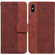 iPhone XS Max Geometric Embossed Leather Phone Case - Brown