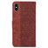 iPhone XS Max Geometric Embossed Leather Phone Case - Brown