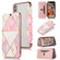 iPhone XS Max Bronzing Plating PU + TPU Horizontal Flip Leather Case with Holder & Card Slot - Pink White