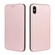 iPhone XS Max Carbon Fiber Texture Horizontal Flip TPU + PC + PU Leather Case with Card Slot - Pink