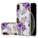 iPhone XS Max Electroplating Pattern IMD TPU Shockproof Case with Rhinestone Ring Holder - Purple Flower