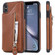 iPhone XS Max Solid Color Double Buckle Zipper Shockproof Protective Case - Brown
