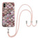 iPhone XS Max Electroplating Pattern IMD TPU Shockproof Case with Neck Lanyard - Pink Scales