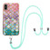 iPhone XS Max Electroplating Pattern IMD TPU Shockproof Case with Neck Lanyard - Colorful Scales