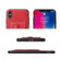 iPhone XS Max Fierre Shann Full Coverage Protective Leather Case with Holder & Card Slot - Red