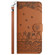 iPhone XS Max Cat Embossing Pattern Leather Phone Case with Lanyard - Brown