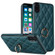 iPhone XS Max Rhombic PU Leather Phone Case with Ring Holder - Green