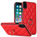 iPhone XS Max Rhombic PU Leather Phone Case with Ring Holder - Red