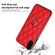 iPhone XS Max Rhombic PU Leather Phone Case with Ring Holder - Red