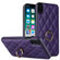 iPhone XS Max Rhombic PU Leather Phone Case with Ring Holder - Purple