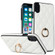 iPhone XS Max Rhombic PU Leather Phone Case with Ring Holder - White