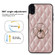 iPhone XS Max Rhombic PU Leather Phone Case with Ring Holder - Rose Gold