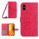 iPhone XS Max Skin Feel Sun Flower Pattern Flip Leather Phone Case with Lanyard - Rose Red