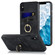 iPhone XS Max Vintage Patch Leather Phone Case with Ring Holder - Black