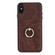 iPhone XS Max Vintage Patch Leather Phone Case with Ring Holder - Brown