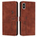 iPhone XS Max Skin Feel Heart Pattern Leather Phone Case - Brown