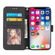iPhone XS Max Embossed Striped Magnetic Buckle PU + TPU Horizontal Flip Leather Case with Holder & Card Slot & Wallet & Photo Frame & Sling - Black