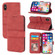 iPhone XS Max Embossed Striped Magnetic Buckle PU + TPU Horizontal Flip Leather Case with Holder & Card Slot & Wallet & Photo Frame & Sling - Red