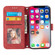 iPhone XS Max Embossed Striped Magnetic Buckle PU + TPU Horizontal Flip Leather Case with Holder & Card Slot & Wallet & Photo Frame & Sling - Red