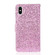 iPhone XS  Max Glitter Powder Horizontal Flip Leather Case with Card Slots & Holder & Lanyard - Pink