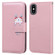 iPhone XS Max Cartoon Buckle Horizontal Flip Leather Phone Case - Pink