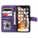 iPhone XS Max Multifunctional Magnetic Copper Buckle Horizontal Flip Solid Color Leather Case with 10 Card Slots & Wallet & Holder & Photo Frame - Purple