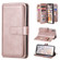 iPhone XS Max Multifunctional Magnetic Copper Buckle Horizontal Flip Solid Color Leather Case with 10 Card Slots & Wallet & Holder & Photo Frame - Rose Gold