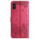 iPhone XS Max Cat Embossing Pattern Leather Phone Case with Lanyard - Red
