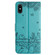 iPhone XS Max Cat Embossing Pattern Leather Phone Case with Lanyard - Blue