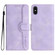 iPhone XS Max Heart Pattern Skin Feel Leather Phone Case - Purple